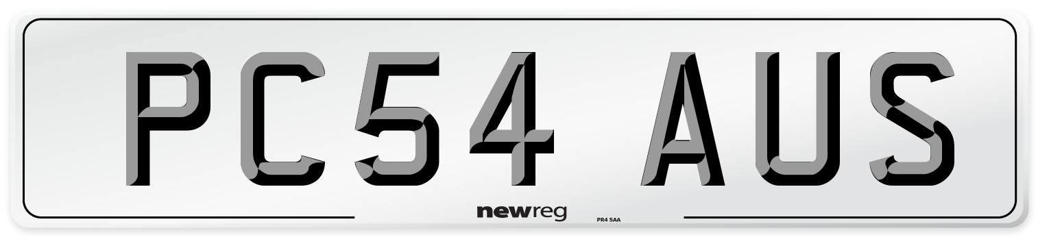PC54 AUS Number Plate from New Reg